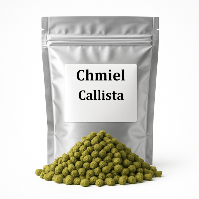 Chmiel Callista 100 g 2025 niemiecki chmiel aromatyczny T90 alfa 4,0%